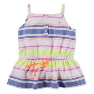 Carter's Girls Striped Sleeveless Tunic Blouse, Multicoloured, Toddler, 2T, DM